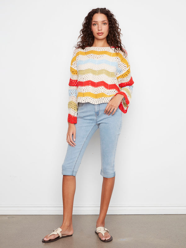 Cotton Blend Crochet Top - Sunshine