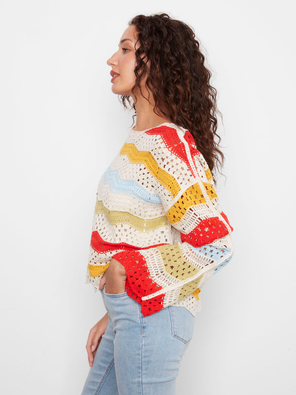 Cotton Blend Crochet Top - Sunshine