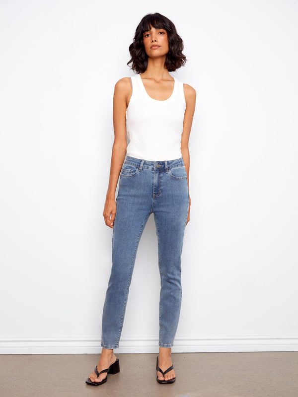 Claudia Slim Leg Jeans - Medium Blue