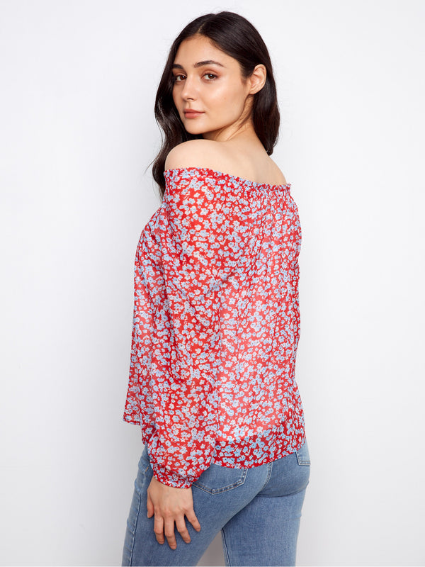Printed Off-Shoulder Blouse - Dixie