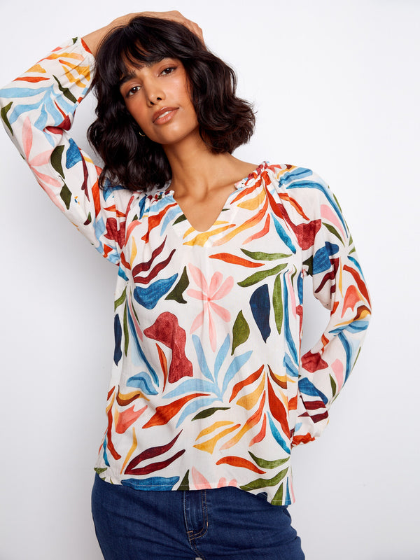 Printed Popover Blouse - Solstice