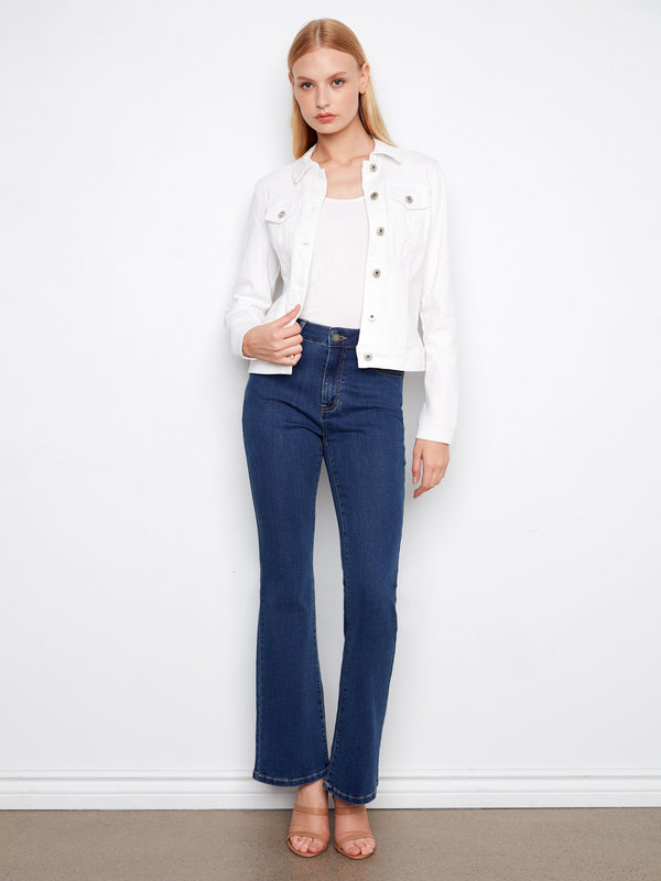 Stretch Denim Jacket - White