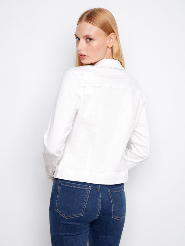 Stretch Denim Jacket - White